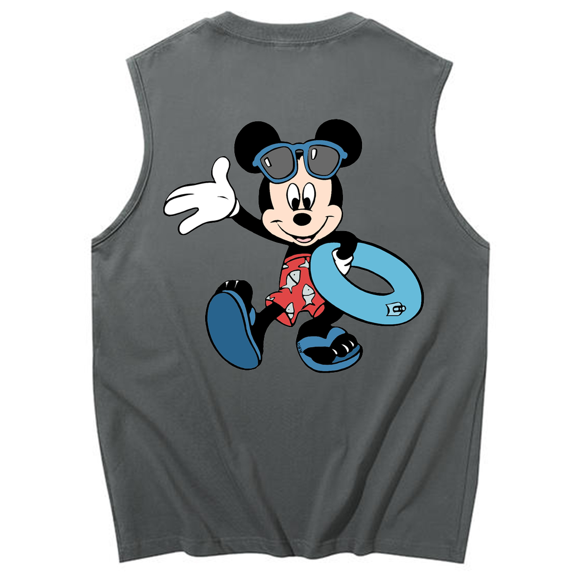 ミッキーマウス Mickey Mouse コットン100％タンクトップ（背面プリント）